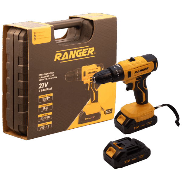 PARAFUSADEIRA C/ IMPACTO 21V 2 BATERIAS (RPL-0210-02) - Imagem 3