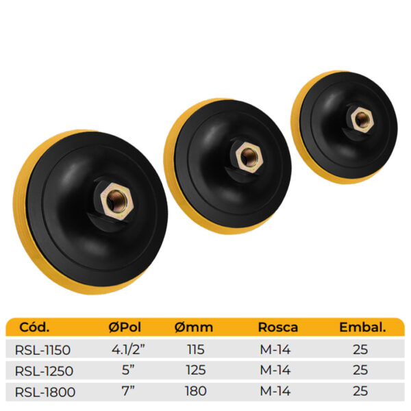 DISCO SUPORTE COM VELCRO PARA LIXAS (RSL-1250/1150/1800) - Image 2