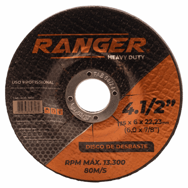 DISCO DE DESBASTE PARA AÇO (RDB-1000/1800)